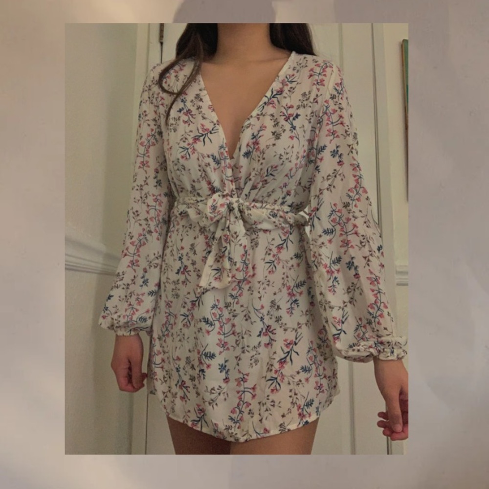 Misguided floral wrap dress